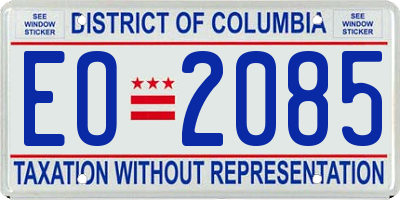 DC license plate EO2085