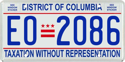 DC license plate EO2086