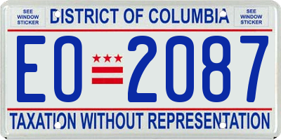 DC license plate EO2087