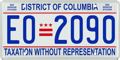 DC license plate EO2090