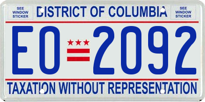 DC license plate EO2092
