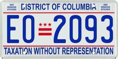 DC license plate EO2093