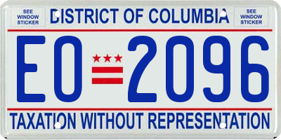 DC license plate EO2096