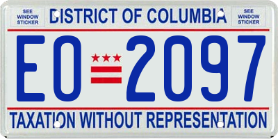 DC license plate EO2097