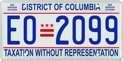 DC license plate EO2099