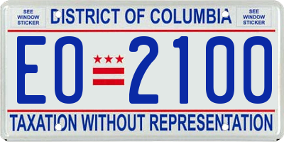 DC license plate EO2100