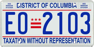 DC license plate EO2103
