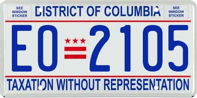 DC license plate EO2105