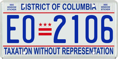 DC license plate EO2106