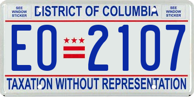 DC license plate EO2107