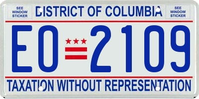 DC license plate EO2109