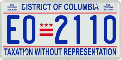 DC license plate EO2110