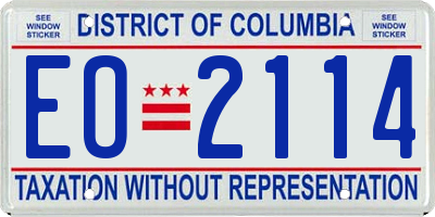 DC license plate EO2114