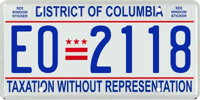 DC license plate EO2118