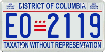 DC license plate EO2119