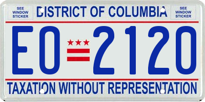 DC license plate EO2120