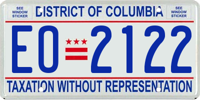 DC license plate EO2122