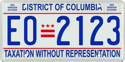 DC license plate EO2123
