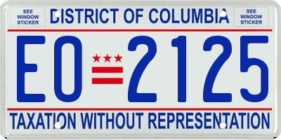 DC license plate EO2125