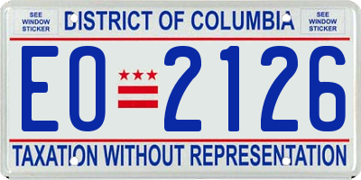 DC license plate EO2126