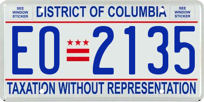 DC license plate EO2135