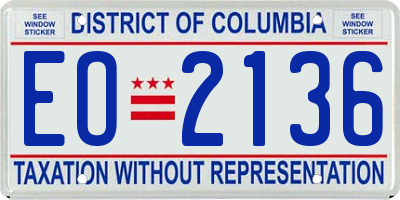 DC license plate EO2136