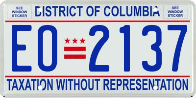 DC license plate EO2137