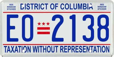 DC license plate EO2138
