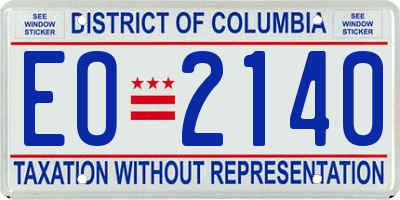 DC license plate EO2140