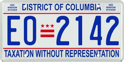 DC license plate EO2142