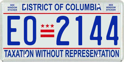 DC license plate EO2144