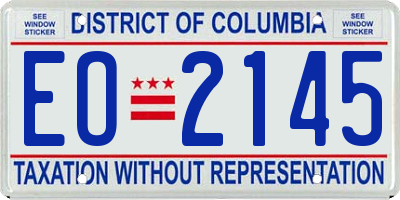 DC license plate EO2145