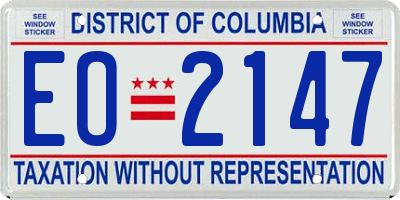 DC license plate EO2147