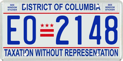 DC license plate EO2148