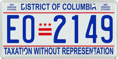 DC license plate EO2149
