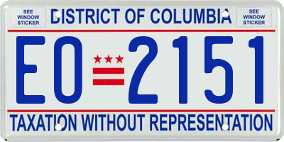 DC license plate EO2151