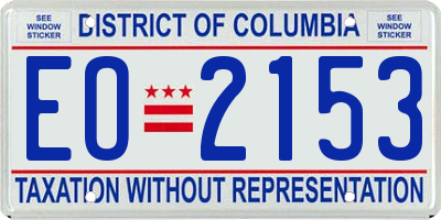 DC license plate EO2153