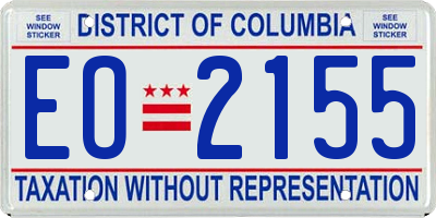 DC license plate EO2155