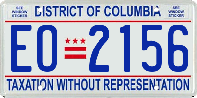 DC license plate EO2156