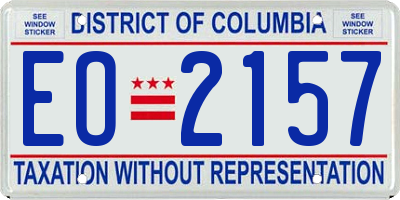DC license plate EO2157