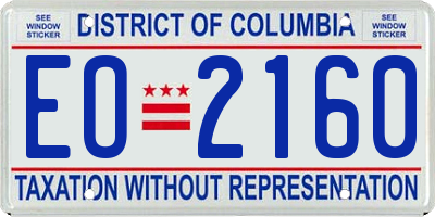 DC license plate EO2160
