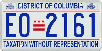 DC license plate EO2161
