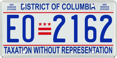 DC license plate EO2162
