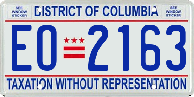 DC license plate EO2163