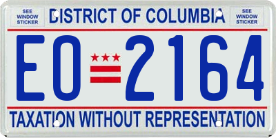 DC license plate EO2164