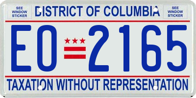 DC license plate EO2165