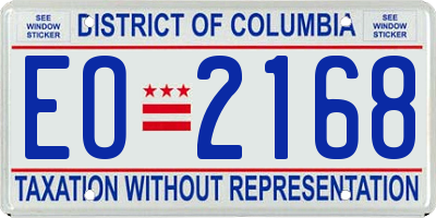 DC license plate EO2168