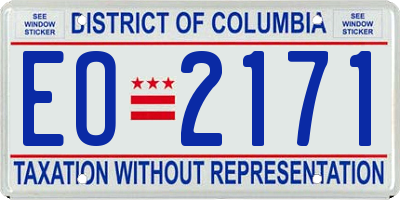 DC license plate EO2171