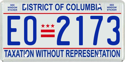 DC license plate EO2173