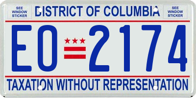 DC license plate EO2174